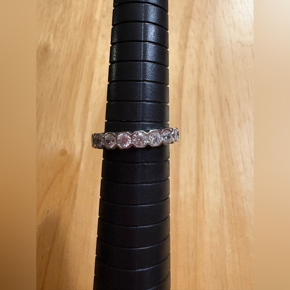 JTV Sterling Silver Stamped 925 CZ Multi-Stone Band Ring